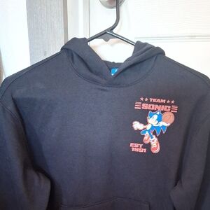Team Sonic Graphic Hoodie - Black with Blue & Red Print